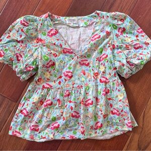 CROSBY by Mollie Burch Floral V-Neck Blouse